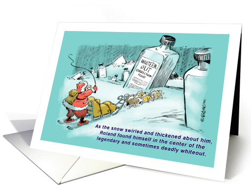 Funny dog sledding - wintery happy birthday cartoon card (1372774)