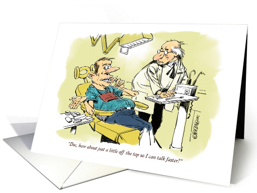 Amusing dental assistant thanks cartoon card (1375346)