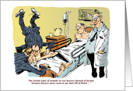 Amusing lawyer as a leech blank cartoon card