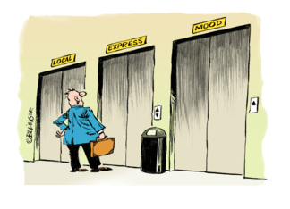 Amusing support for bi-polar sufferer cartoon