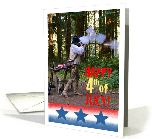 4th of July celebration with flintlock firing card (1377574)