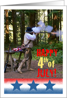 4th of July celebration with flintlock firing card