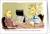 Amusing plastic surgery blank cartoon card