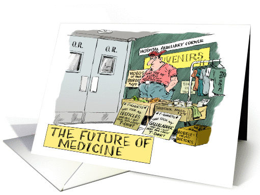 Amusing congrats on new job in the health care system cartoon card