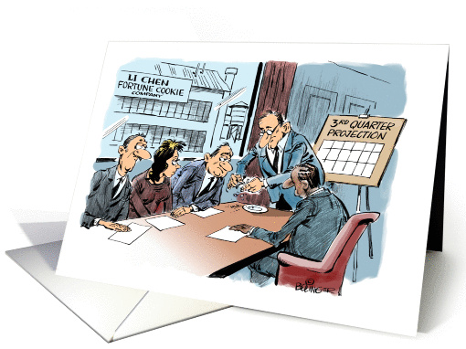 Amusing business-related fortune cookie blank cartoon card (1378716)