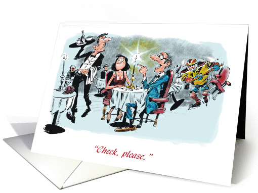 Amusing invite to a surprise party cartoon card (1382866)