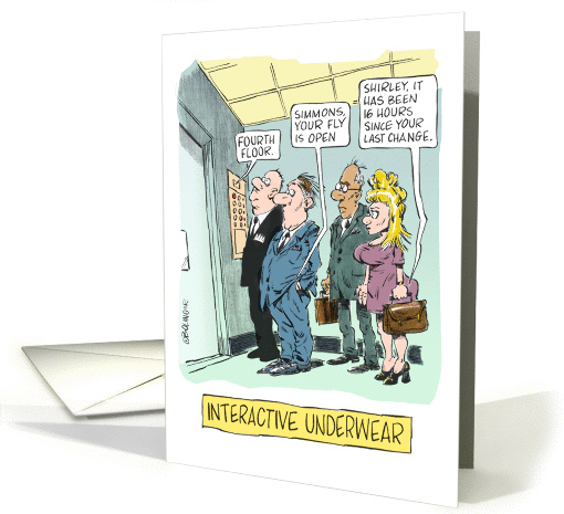 Amusing happy belated birthday underwear greeting cartoon card
