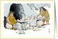 Amusing ice age announcement of a move cartoon card
