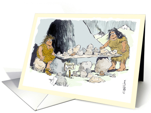 Amusing happy birthday with generic ice age birthstone cartoon card