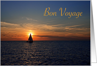 Sailing into the costal sunset Bon Voyage card