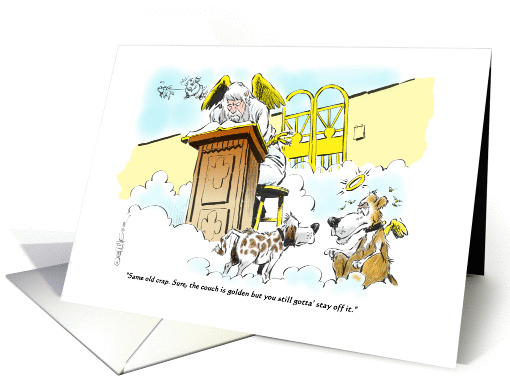 Any occasion blank doggie heaven cartoon card (1395262)