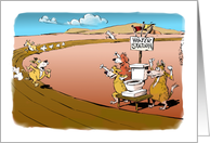 Funny Stay the Course Cartoon - Win the Race card
