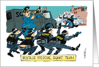 Funny SWAT invite to a Police Academy graduation party cartoon card
