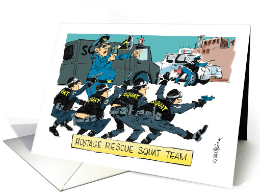 Funny congrats for Police Academy acceptance cartoon card (1399534)