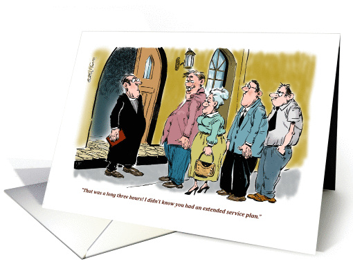 Amusing invitation to an adult baptism cartoon card (1404836)