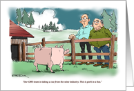 Funny pork and tax day reminder cartoon card