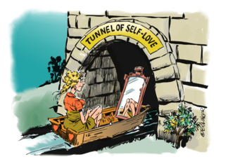 Amusing invitation to a woman's coming out party cartoon