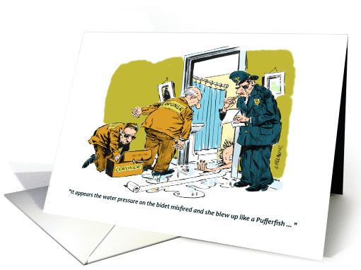 Funny New Year's greeting cartoon - bathroom humor card (1407260)