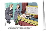Funny thank you to your attorney cartoon card