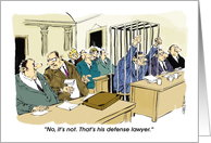 Funny blank any occasion lawyer in a cage cartoon card