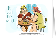Funny dieting encouragement and wardrobe malfunction cartoon card