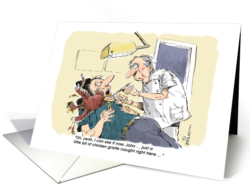 Funny thanks to dentist for problem solving and gristle cartoon card