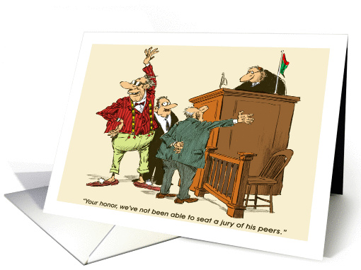 Funny happy birthday wish to your peerless lawyer cartoon card