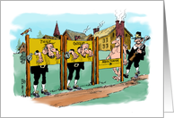 Funny Gross Day (May 24) adult pillory punishment cartoon card