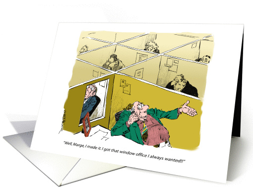 Funny congrats on new job and wishes cartoon card (1409180)