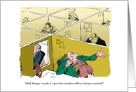 Funny congrats on new job and wishes cartoon card