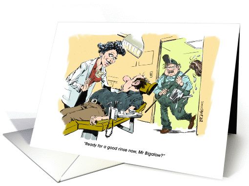 Funny thanks to your dentist/orthodontist for services cartoon card
