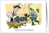 Funny thanks to your dentist/orthodontist for services cartoon card