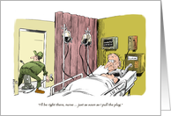 Funny happy half-birthday greeting - hospital humor cartoon card