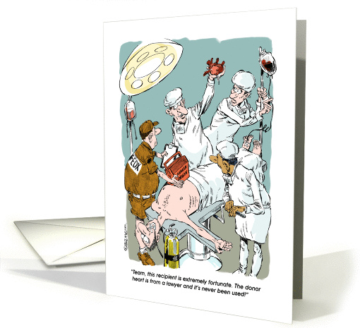 Funny Father's Day lawyer heart and donor cartoon card (1409874)
