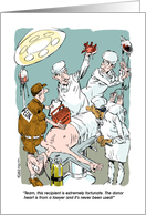 Funny Father’s Day lawyer heart and donor cartoon card