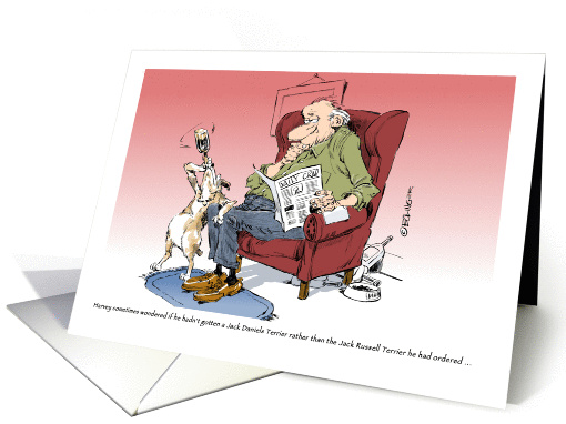 Funny blank Jack Russell Terrier off the wagon cartoon card (1409882)