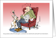Funny happy birthday toast for Jack Russell Terrier cartoon card