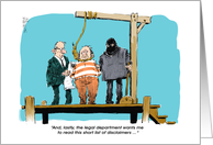 Funny gallows humor happy lawyer birthday cartoon card