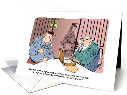 Funny smooth-talking attorney happy birthday cartoon card (1410592)