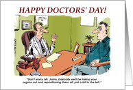 Funny Doctors’ Day holiday & organ rearrangement cartoon card