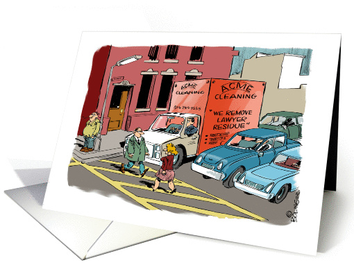 Amusing attorney or legal professional good bye cartoon card (1410980)