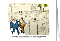 Funny company welcome aboard to cubicle jungle cartoon card