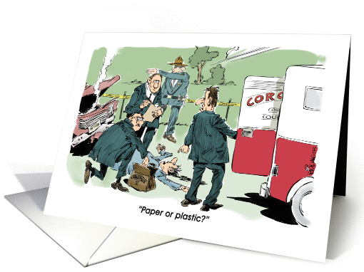 Funny blank all occasion auto accident aftermath cartoon card