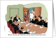 Funny Blank Lawyer Removal from Meeting Cartoon card