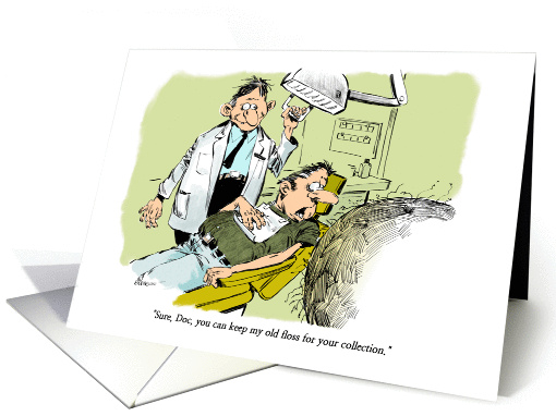 Funny Valentine for a dentist & collector of things cartoon card