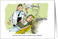 Funny Valentine for a dentist & collector of things cartoon card