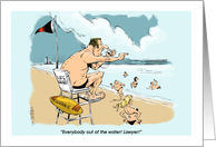 Funny all purpose blank lawyer clearing the ocean cartoon card