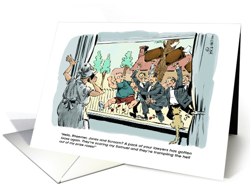 Funny happy birthday to lawyer in the pack cartoon card (1412078)