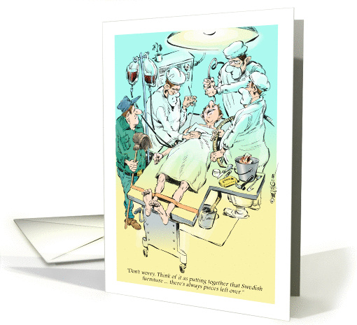 Humorous get well operating room cartoon card (1413662)