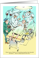 Humorous get well operating room cartoon card
